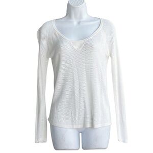 RAG AND BONE Fishnet Knit Pullover Top Womens Size XS Long Sleeve Scoop-neck